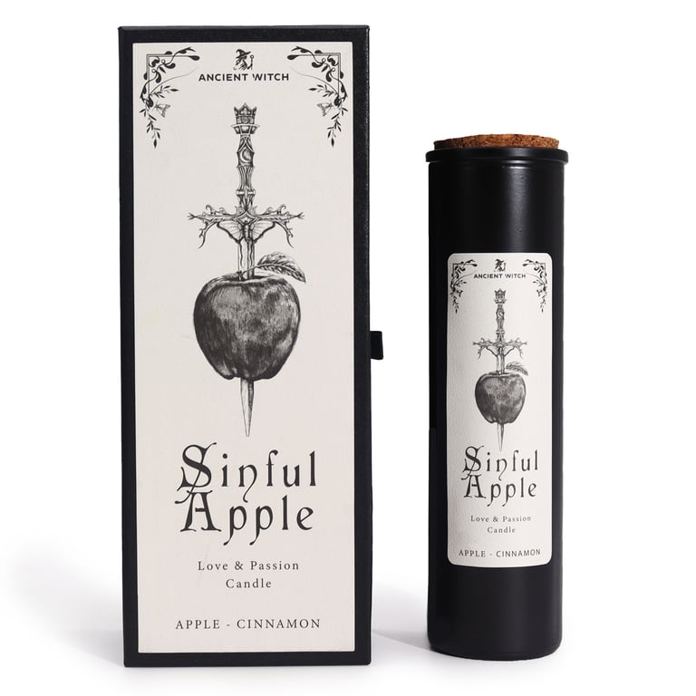Ancient Witch Ritual Candles - Sinful Apple Scented Candle for Witchcraft and Meditation Practices