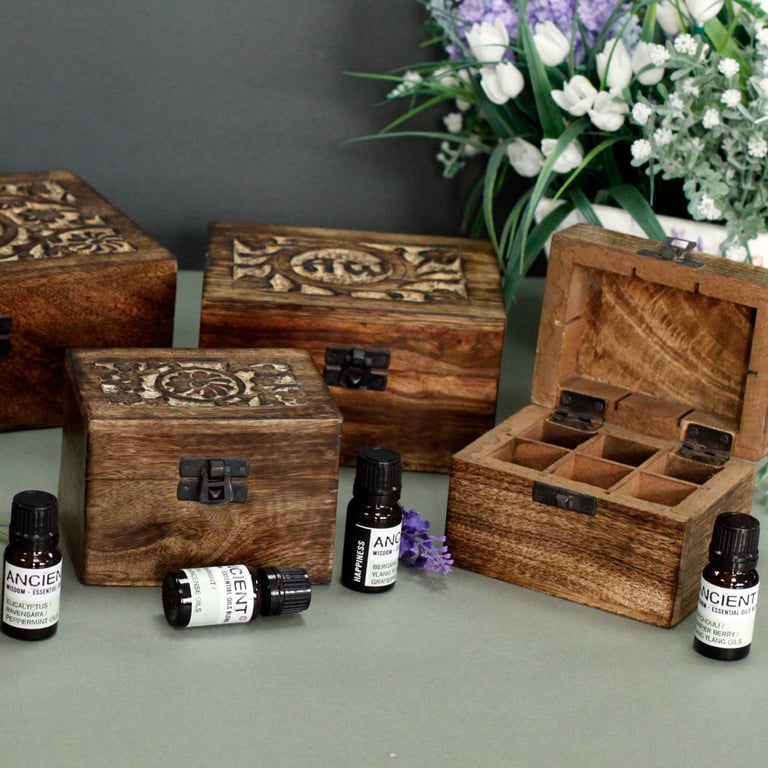 24-Cavity Aromatherapy Essential Oil Box (Floral) - Mango Aromathrapy