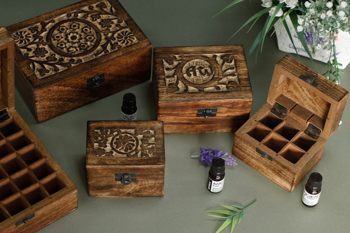 12-Cavity Aromatherapy Essential Oil Diffuser Box - Mango Aromathrapy (AW)