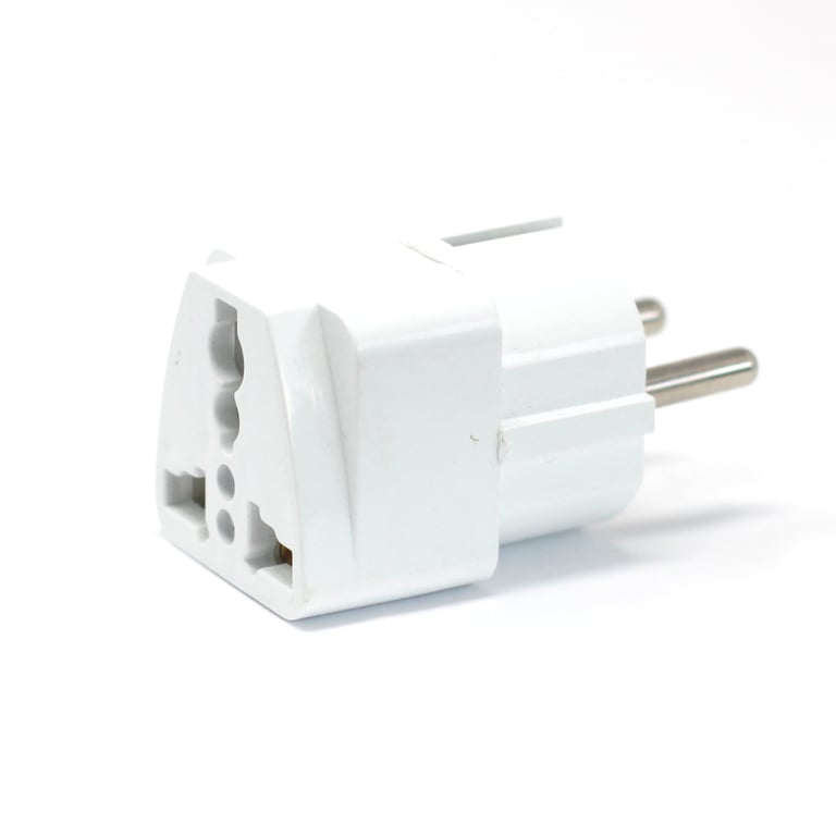 UK to EU Plug Adaptor - Travel Adapter for Europe - 3-Pin UK to 2-Pin EU Power Converter