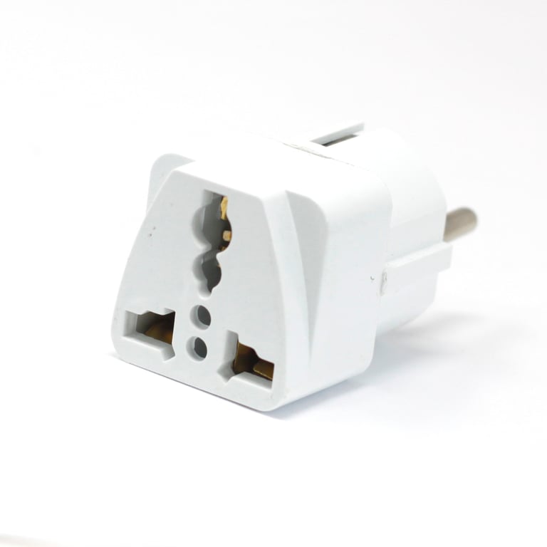 UK to EU Plug Adaptor - Travel Adapter for Europe - 3-Pin UK to 2-Pin EU Power Converter