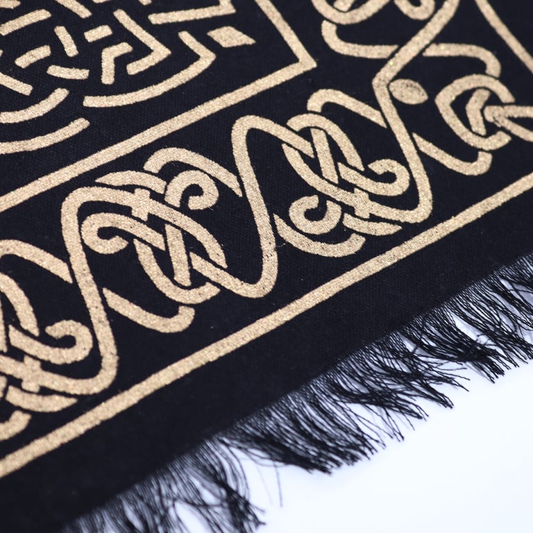 Esoteric Fringed Altar Cloth - Chakra Chart with Spiritual Energy Infusion and Metaphysical Properties for Meditation and Energy Balance