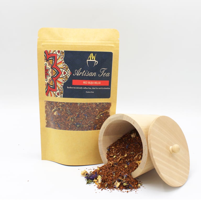 50g Red Bush Relax Loose Leaf Herbal Tea for Stress Relief and Natural Relaxation