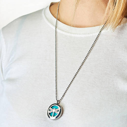 Tree of Life Aromatherapy Diffuser Necklace, 25mm Essential Oil Pendant Jewelry