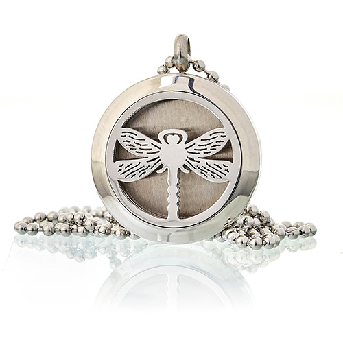 Aromatherapy Diffuser Necklace - Essential Oil Dragonfly Pendant 25mm