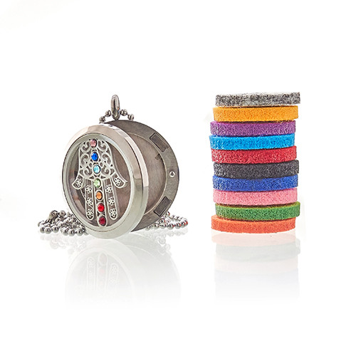 Aromatherapy Necklace - Hamsa Chakra Pendant - 30mm (Brand Name)
