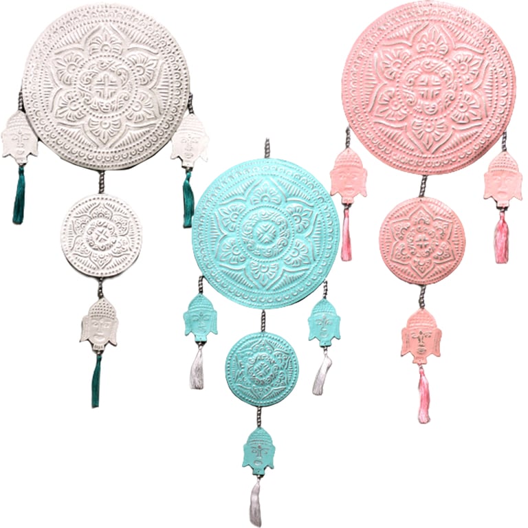 Aluminium Buddha Mobile - Decorative Wall Art in Assorted Colors
