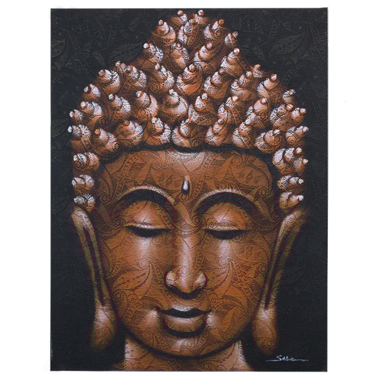 Copper Brocade Buddha Painting - Elegant Artwork by Brand Name