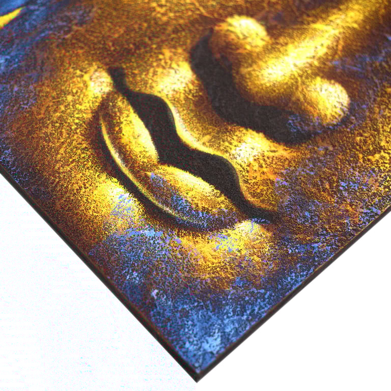 Gold-Face Buddha Painting with Lotus Flower - Artistic Decor by Brand Name