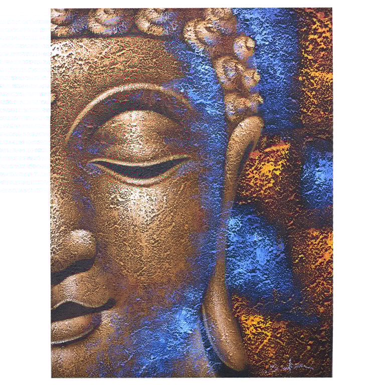 Copper Face Buddha Painting - Authentic Artwork by Brand Name