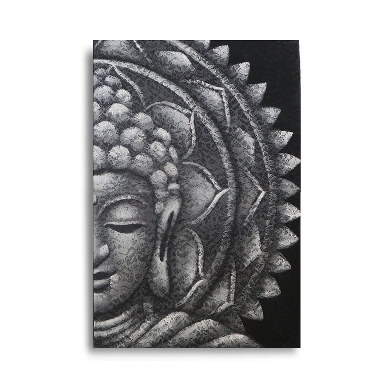 60x80cm Grey Half Buddha Mandala Rug - Decorative Artwork