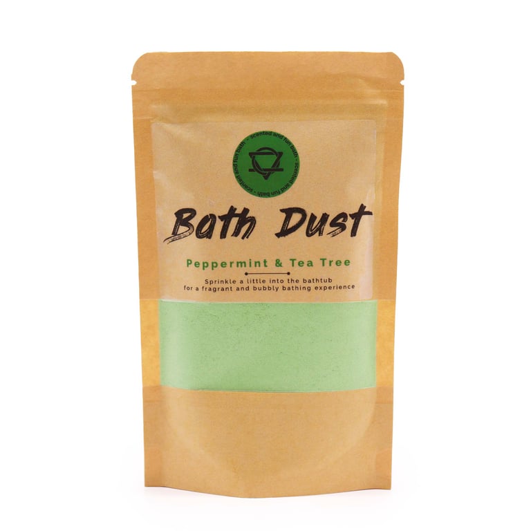 Peppermint & Tea Tree Natural Bath Dust - Relaxing Home Spa Treatment & Detoxifier