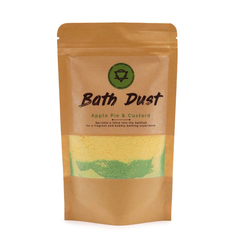 Apple Pie & Custard Bath Dust 190g - Soothing Scented Bath Additive for Relaxing Tubs