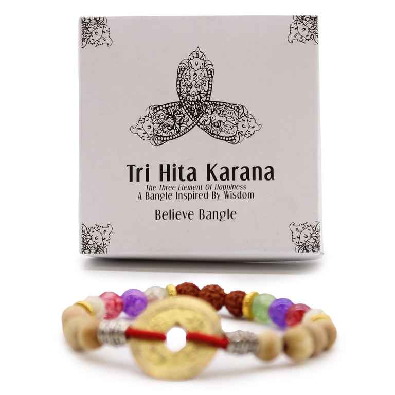 Tri Hita Karana Handmade Balinese Bangle - Symbol of Inner Strength and Faith