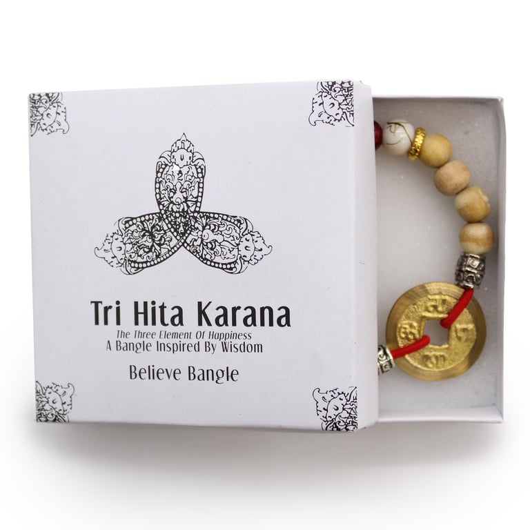 Tri Hita Karana Handmade Balinese Bangle - Symbol of Inner Strength and Faith
