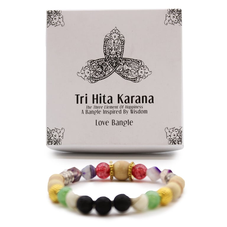 Handcrafted Tri Hita Karana Bangle - Love, Indonesian Cultural Jewelry, Balinese Style Bracelet