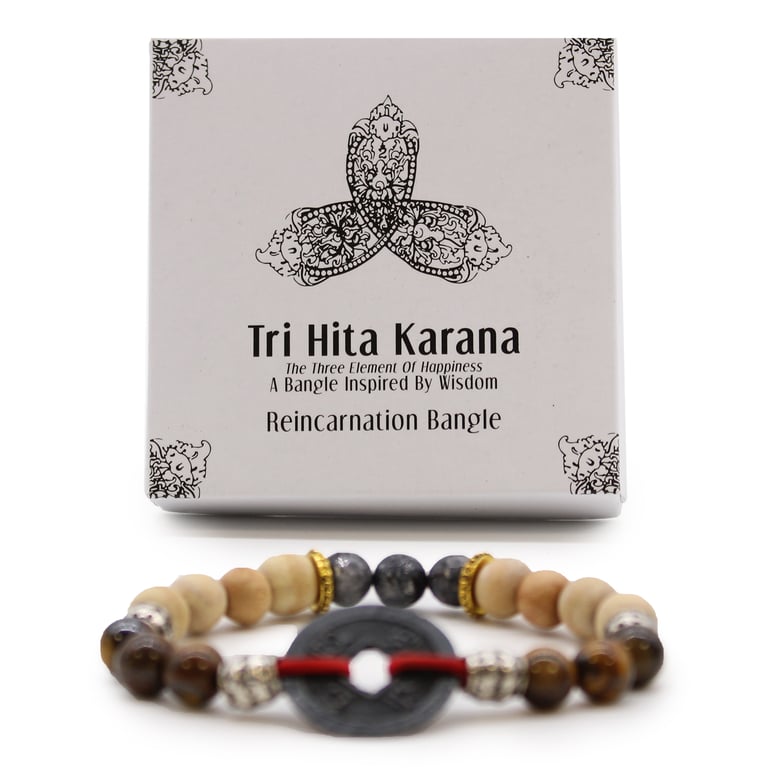 Tri Hita Karana Reincarnation Handmade Balinese Bangle - Unique Spiritual Jewelry