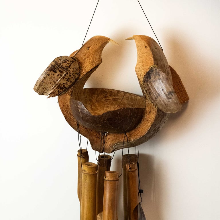 Bamboo Windchime - Natural Finish - Eco-Friendly Design - Husband & Wife Brand