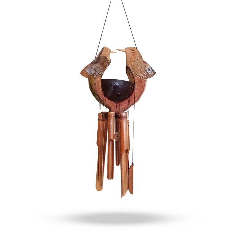 Bamboo Windchime - Natural Finish - Eco-Friendly Design - Husband & Wife Brand
