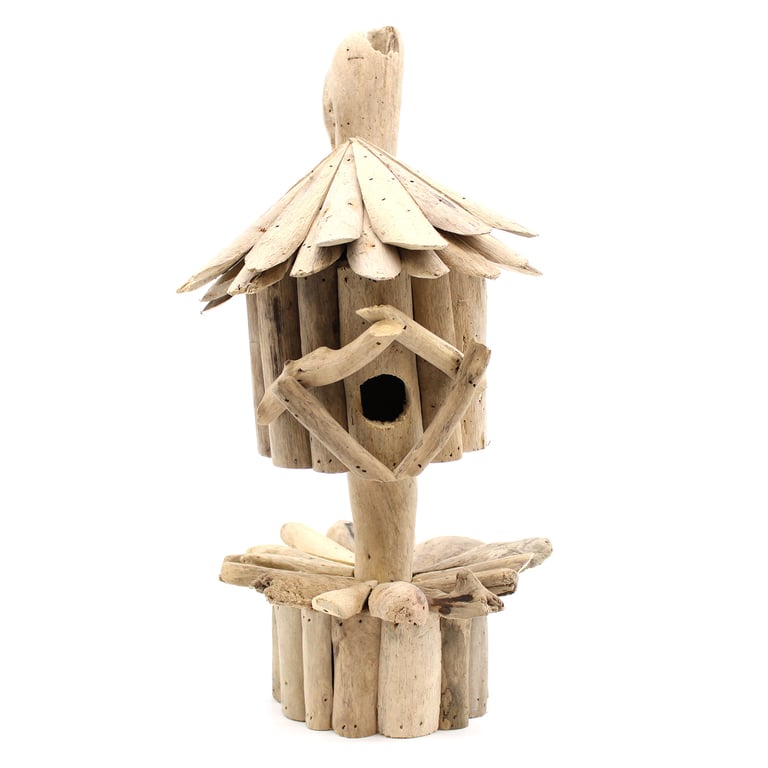 Driftwood Birdhouse with Stand - Attractive Wildlife Accommodation