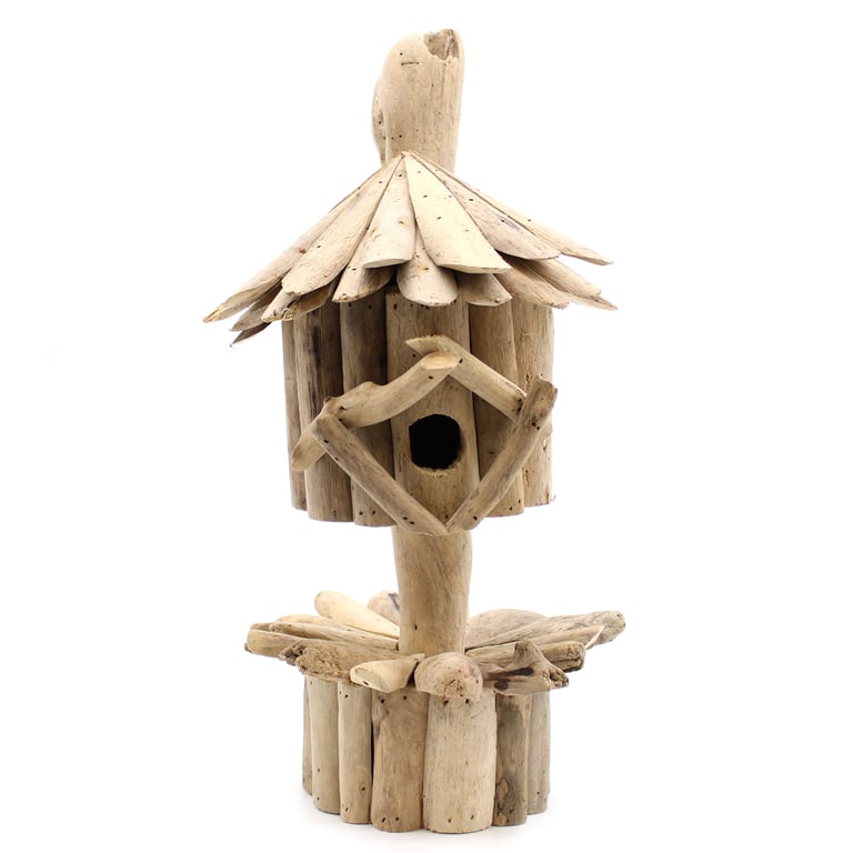 Driftwood Birdhouse with Stand - Attractive Wildlife Accommodation