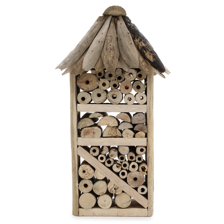 Bee & Insect Highrise Driftwood Box - Attractive Habitat for Pollinators