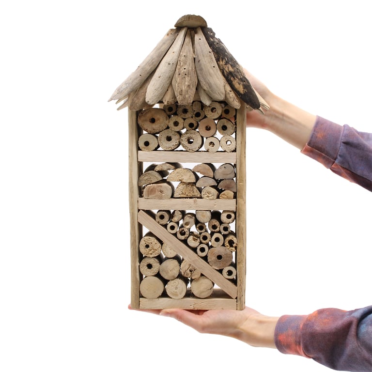 Bee & Insect Highrise Driftwood Box - Attractive Habitat for Pollinators