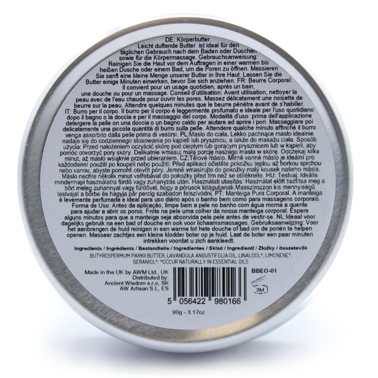 Aromatherapy Shea Body Butter 90g - Natural Moisturizing Lavender Scented Shea Butter for Soft Skin
