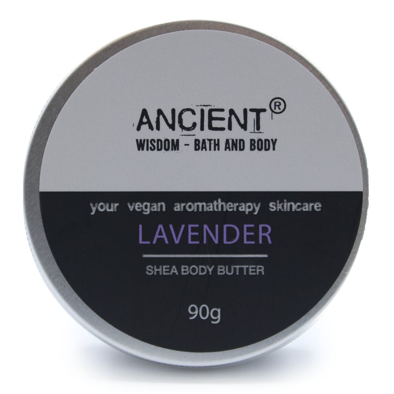 Aromatherapy Shea Body Butter 90g - Natural Moisturizing Lavender Scented Shea Butter for Soft Skin