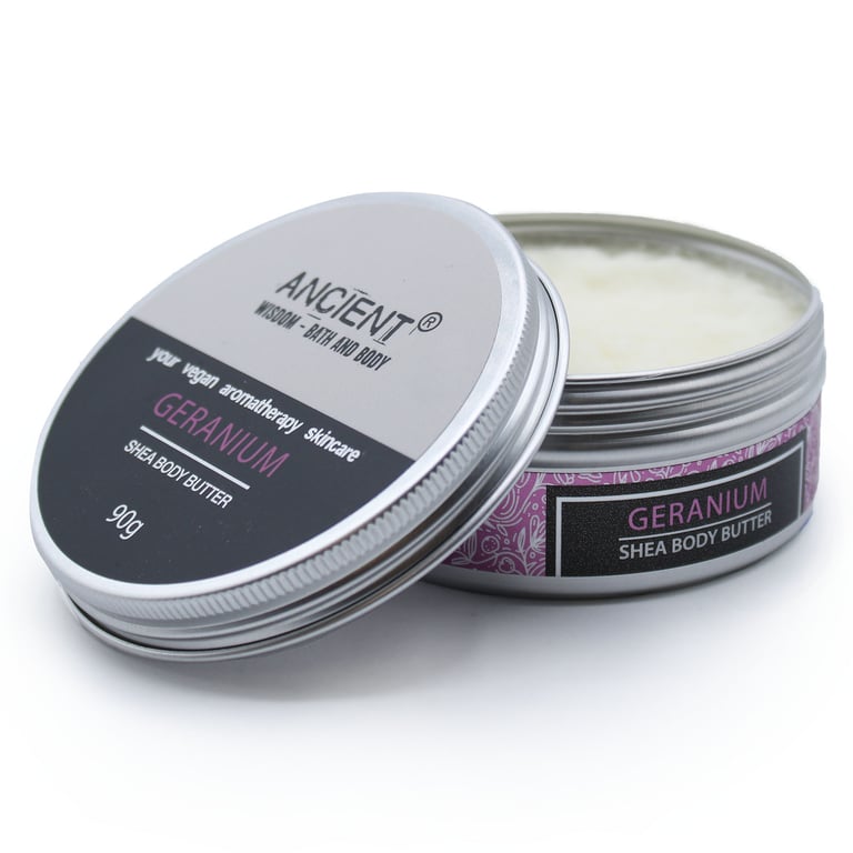 Geranium Aromatherapy Shea Body Butter 90g - Natural Skin Moisturizer