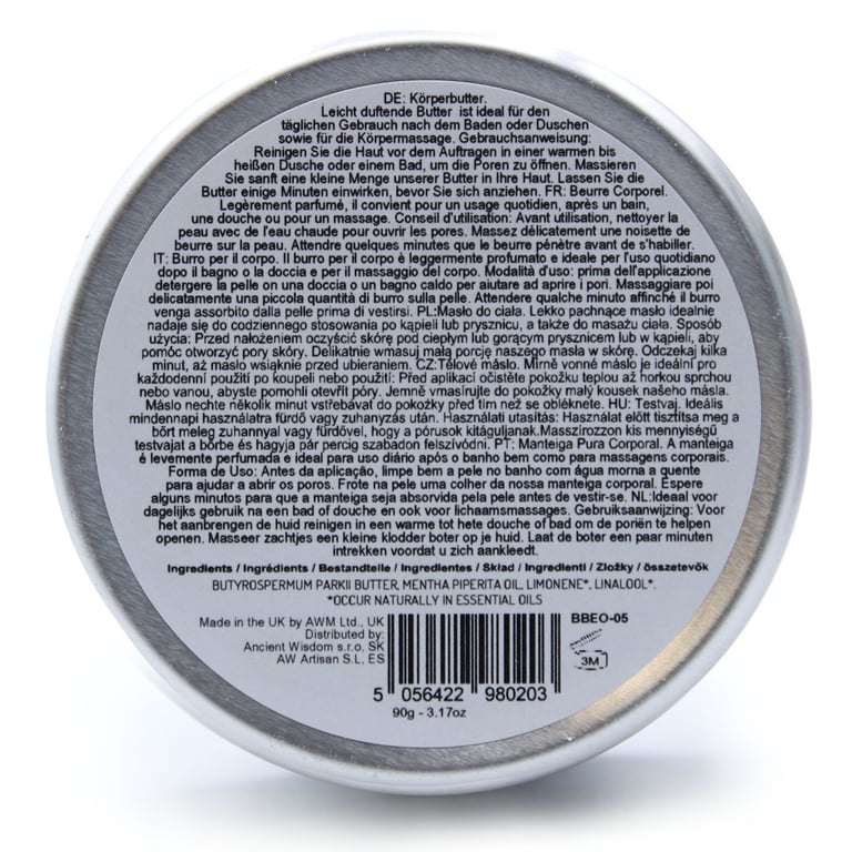 Sandalwood Aromatherapy Shea Body Butter 90g - Moisturizing Natural Skin Care