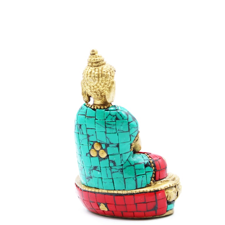 9.5cm Brass Amitabha Buddha Figure - Handcrafted Decorative Artwork