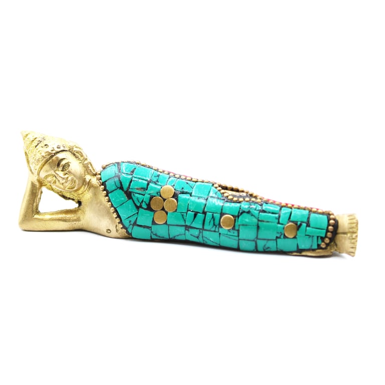 10cm Brass Lying Buddha Figure - Timeless Decor, Elegant Home Accessory