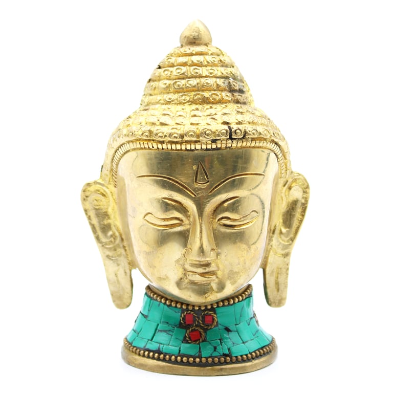 Large Brass Buddha Figure - 11.5 cm Head - Premium Quality