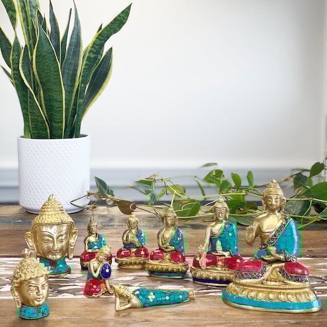 8cm Brass Meditation Buddha Figure - Decorative & Spiritual