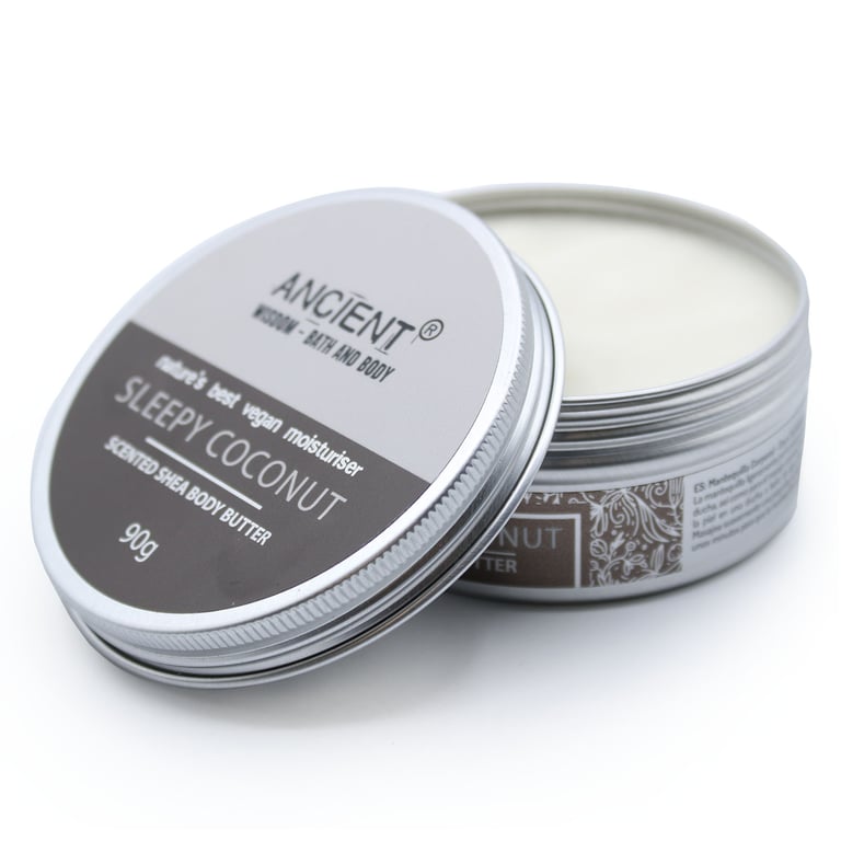 Scented Shea Body Butter - 90g Coconut Scented Moisturizing Natural Sleepycoco Body Care
