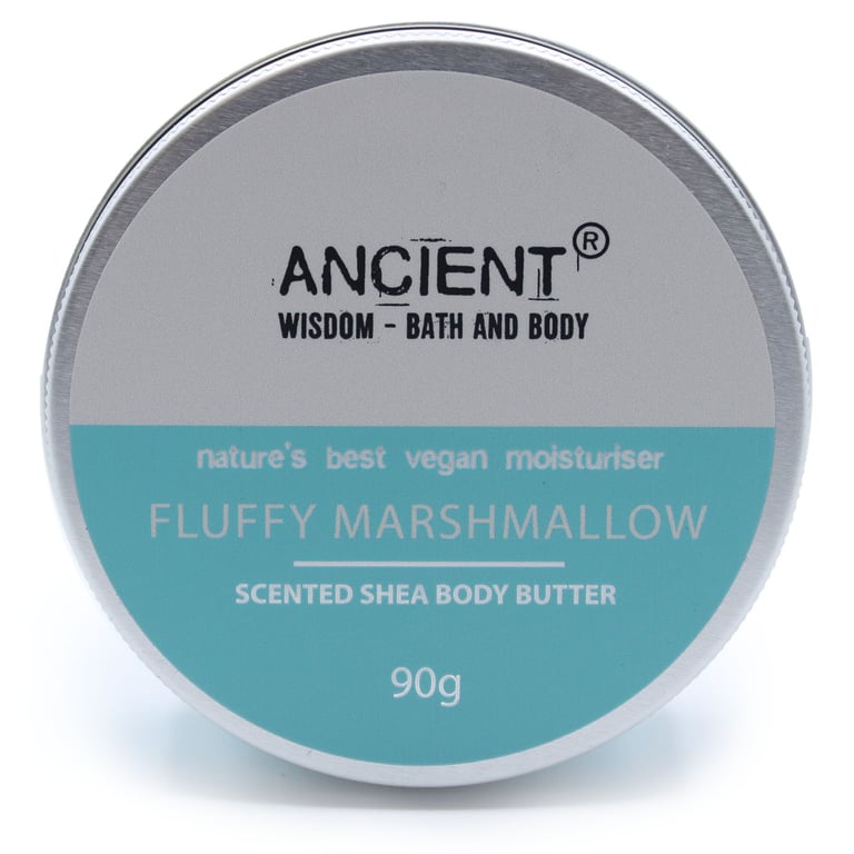 Scented Shea Body Butter 90g - Fluffy Marshmallow Moisturizer with Soothing Scent for Soft Skin
