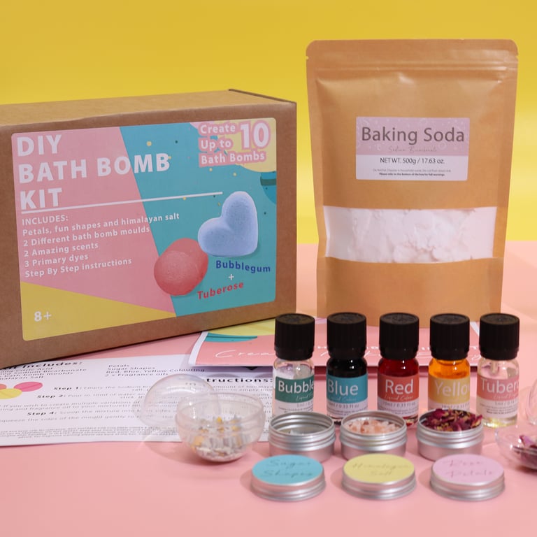 Rose & Bubblegum Bath Bomb Kit - Relaxing Aromatherapy Experience - Brand Name