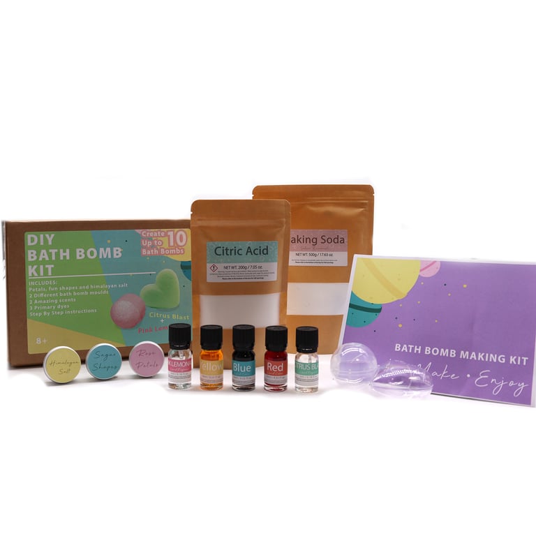 Bath Bomb Kit - Refreshing Pink Lemonade & Citrus Blast Aromas