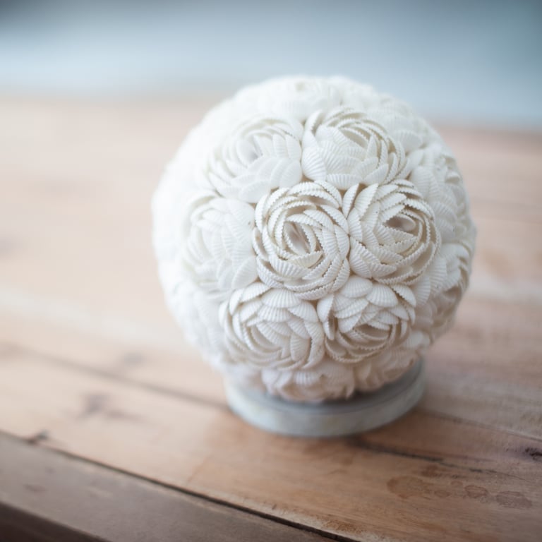 15cm Boho Rose Globe Sea Shell Lamp - Boho Style Decor