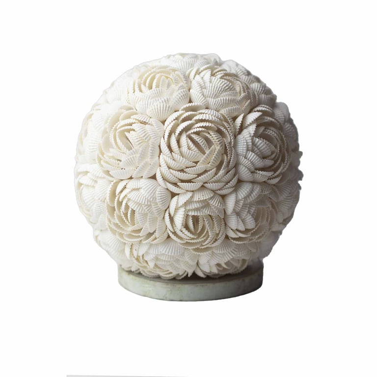 15cm Boho Rose Globe Sea Shell Lamp - Boho Style Decor