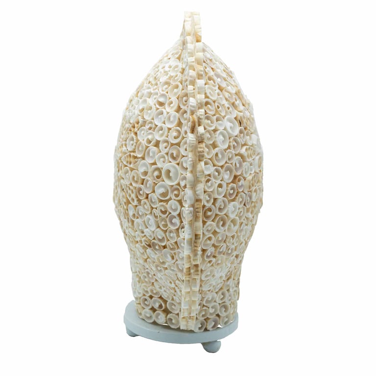 Large Round Boho Sea Shell Lamp (30cm) - Cut Art Shell Design