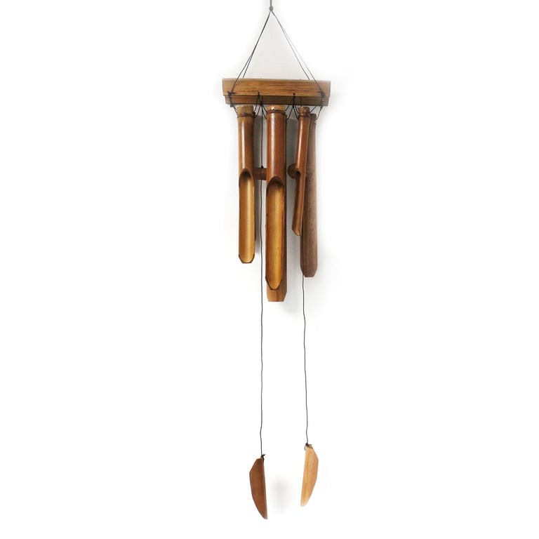 Bamboo Windchime - Natural Finish, 6 Large Tubes, Eco Friendly Outdoor Decor