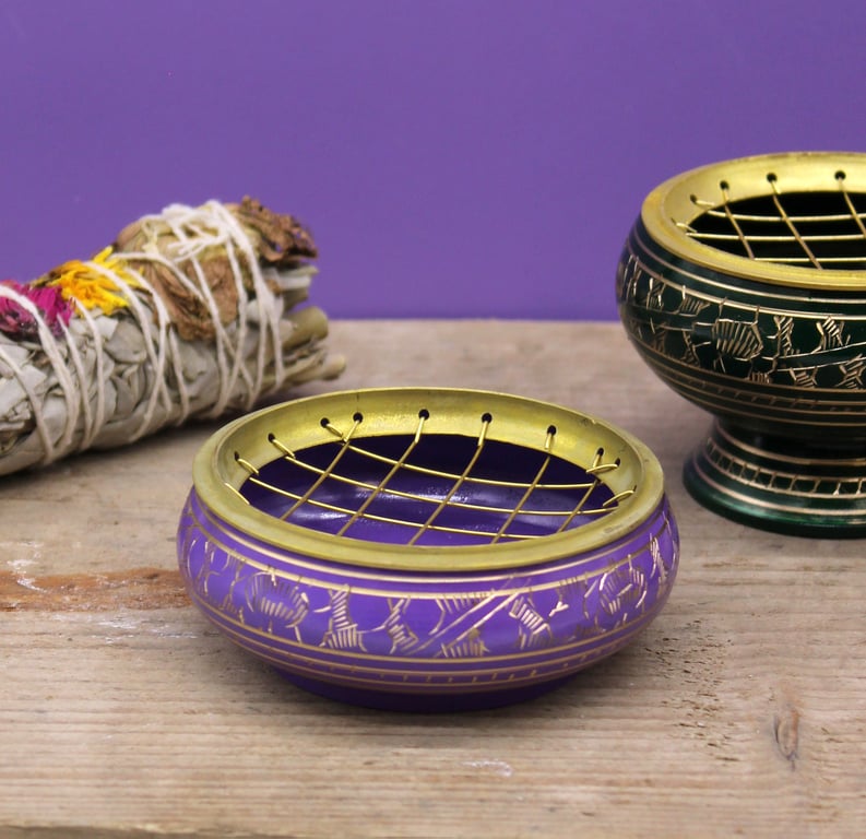 Chakra Incense Jar (Crown) - Natural Charcoal by Brand Name