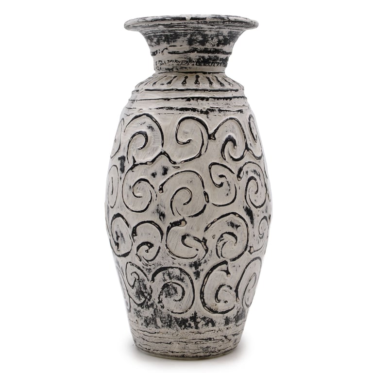 Swirls Shaped Cream Vase - Decorative & Unique Design by Brand Name