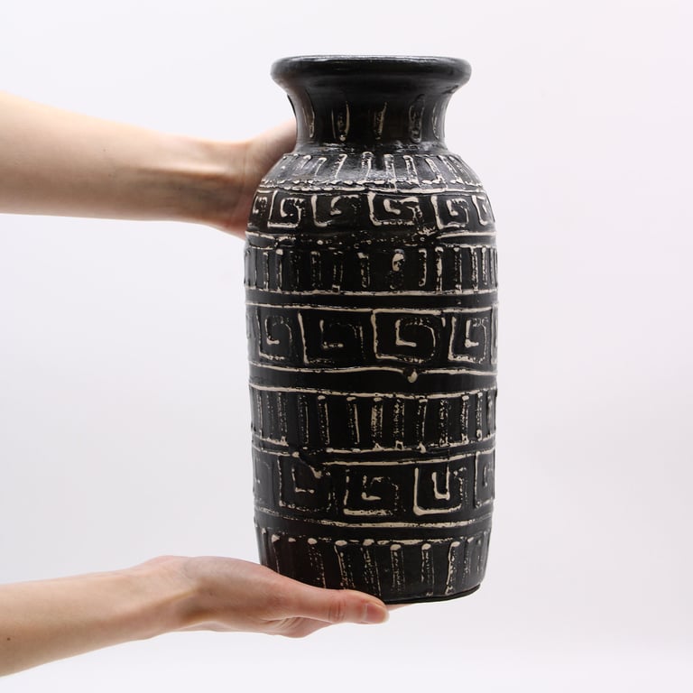 Straight Greek Vase (Chocolate) - Authentic Design - Brand Name Here