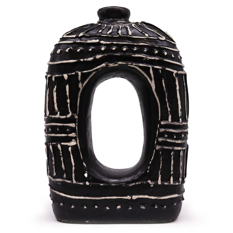 30cm Chocolate Oval Donut Vase - Unique Shape Design
