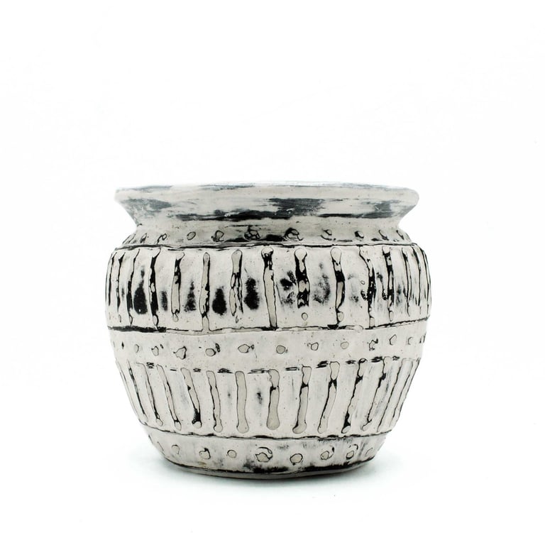 Greek Clay Pot 12cm Cream Plant Planter