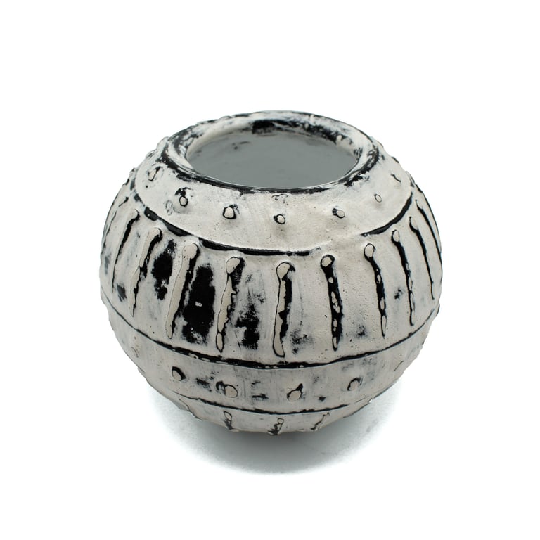 Greek Bubble Clay Plant Pot - Cream 10cm Indoor Planter Holder