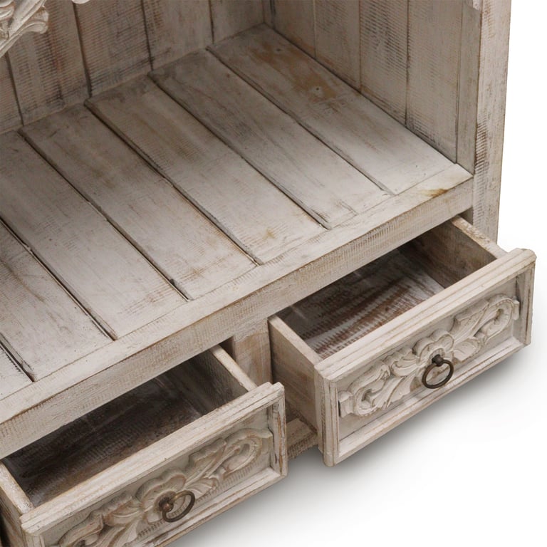 Whitewash Bathroom Cabinet - Albasia Storage Solution